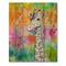 Designart - White Giraffe Drawing On Bright Rainbow - Children's Art Print on Natural Pine Wood